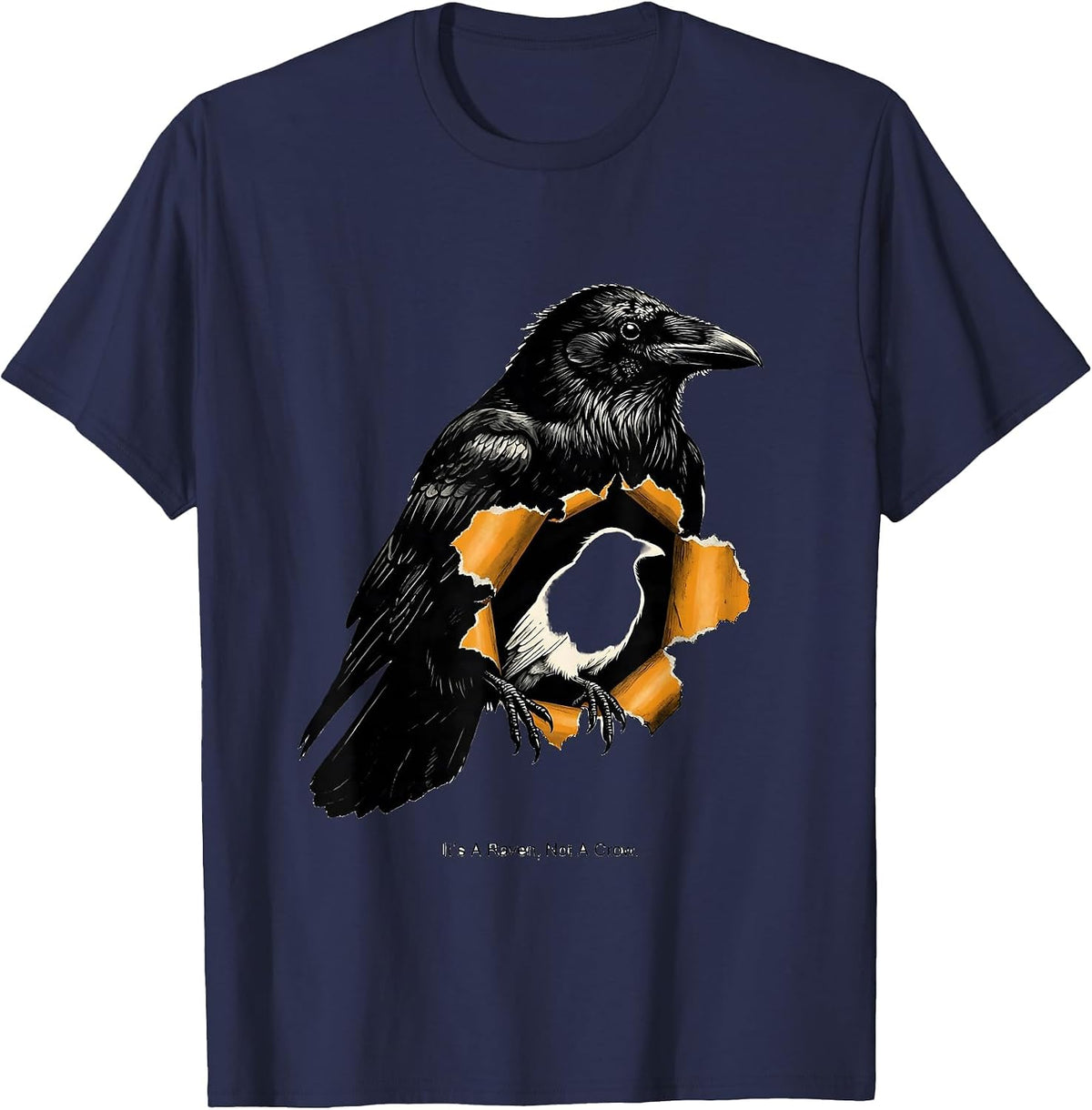 It's A Raven Not A Crow Dark Humor Bird Lover Gift T-Shirt - Navy Blue