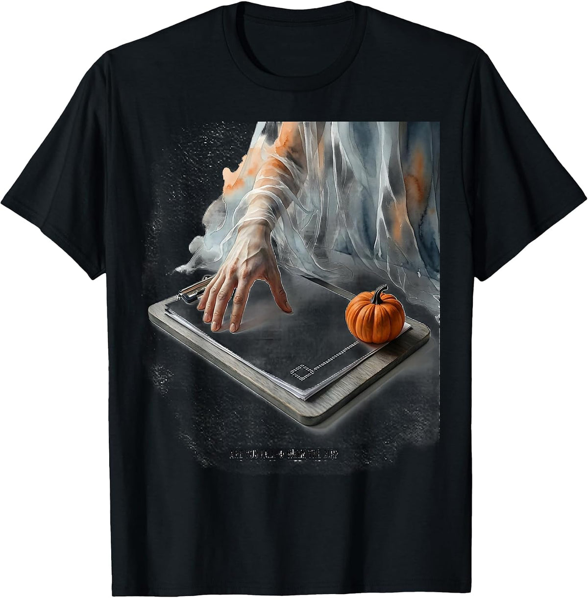 Men's Are You Fall-O-Ween The BIP Watercolor Ghost Teacher T-Shirt - Black