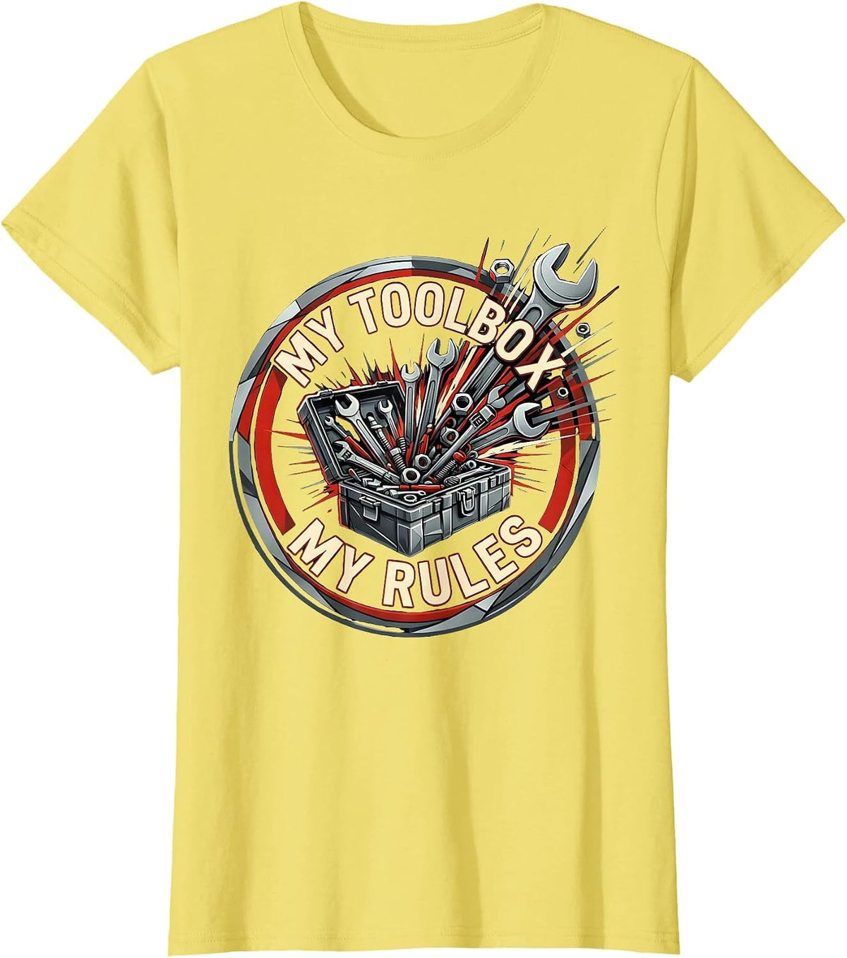 My Toolbox My Rules Mechanic Design T-Shirt - Lemon Yellow