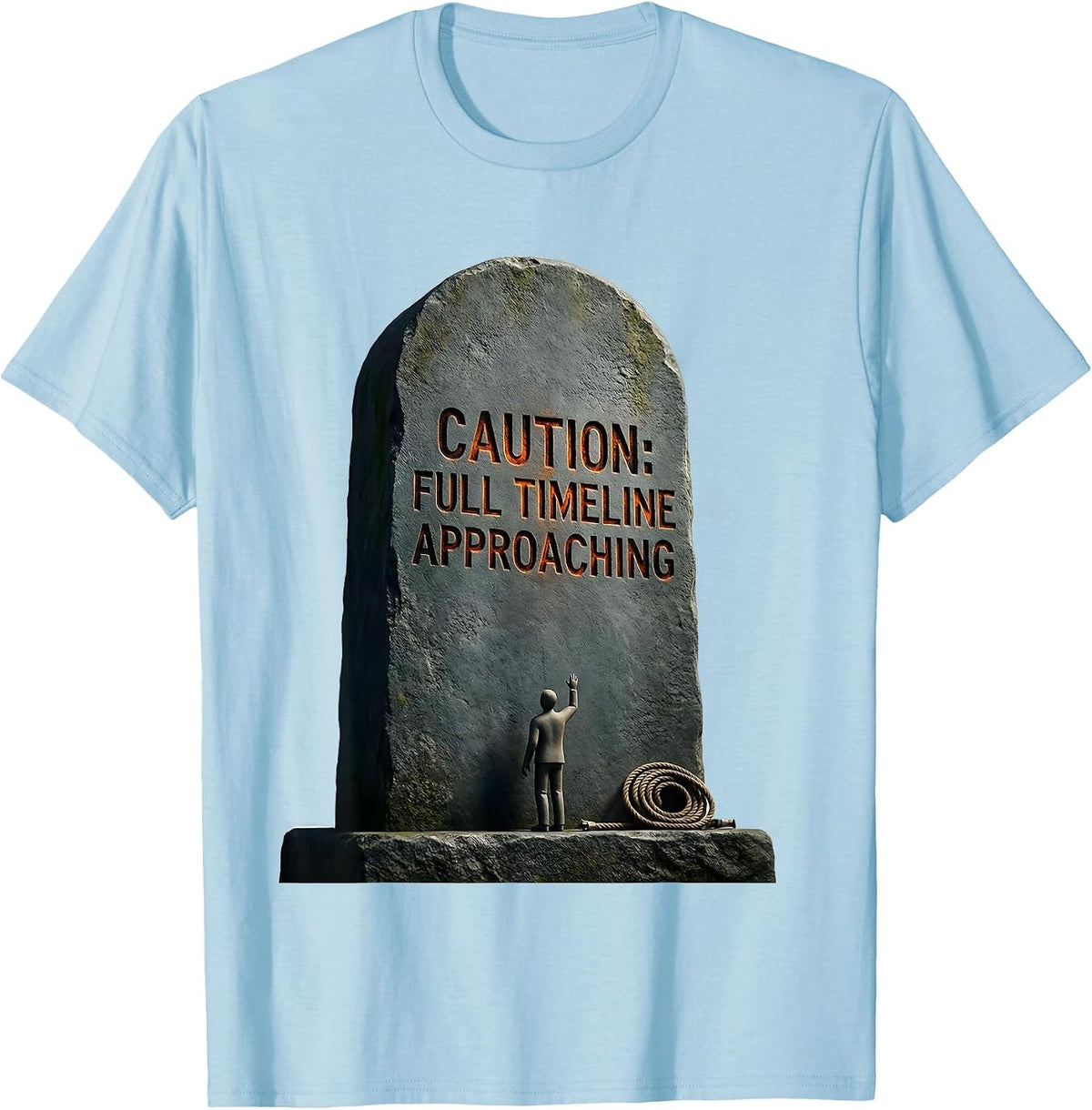 Men's Caution: Full Timeline Approaching Funny History Teacher T-Shirt - Baby Blue