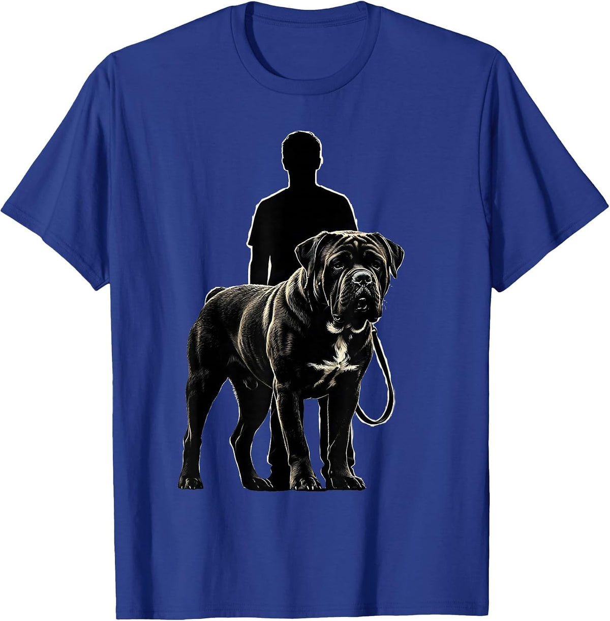 Men's Cane Corso Owner Pride Tough-Guy Silhouette Humor T-Shirt - Royal Blue