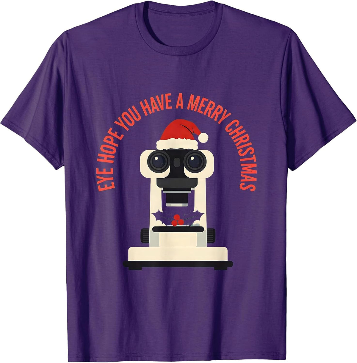 Eye Hope You Have A Merry Christmas Funny Optometrist Eye T-Shirt - Purple