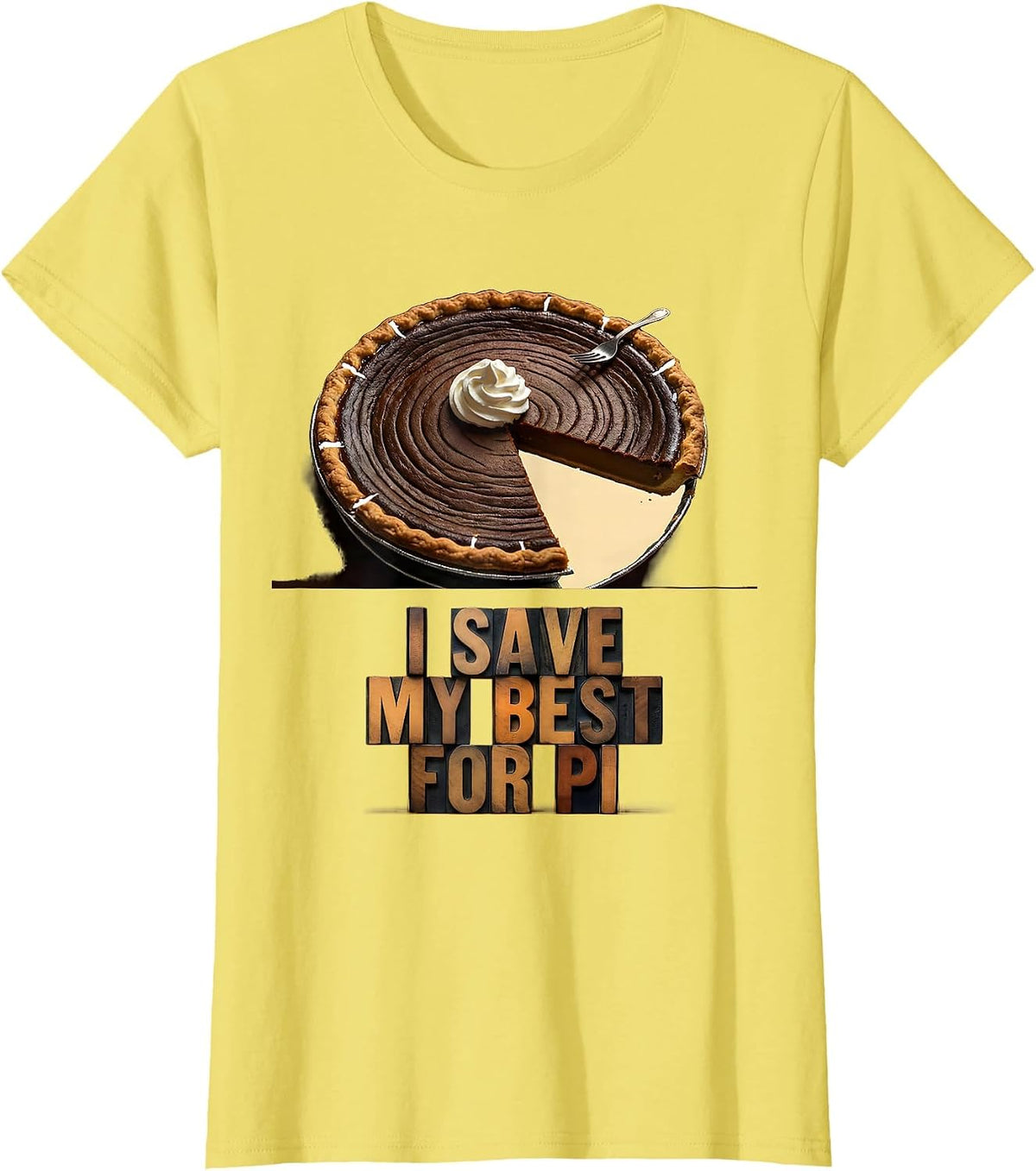 I Save My Best For Pi Funny Pumpkin Pie Thanksgiving Humor T-Shirt - Lemon Yellow