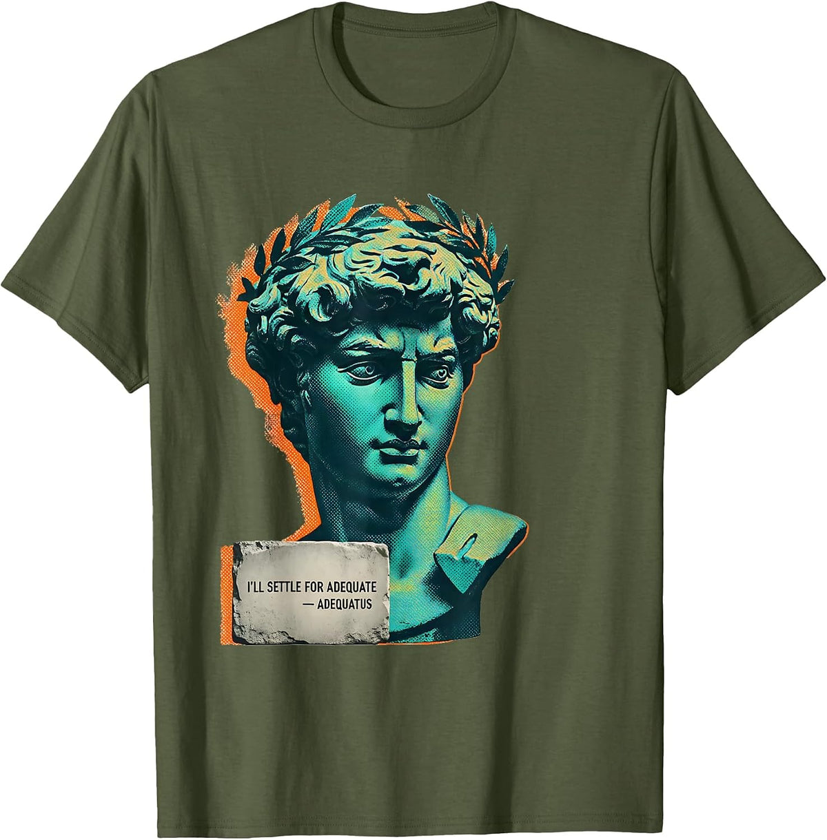 Men's I’ll Settle For Adequate — Adequatus Funny Greek Philosopher T-Shirt - Olive Green