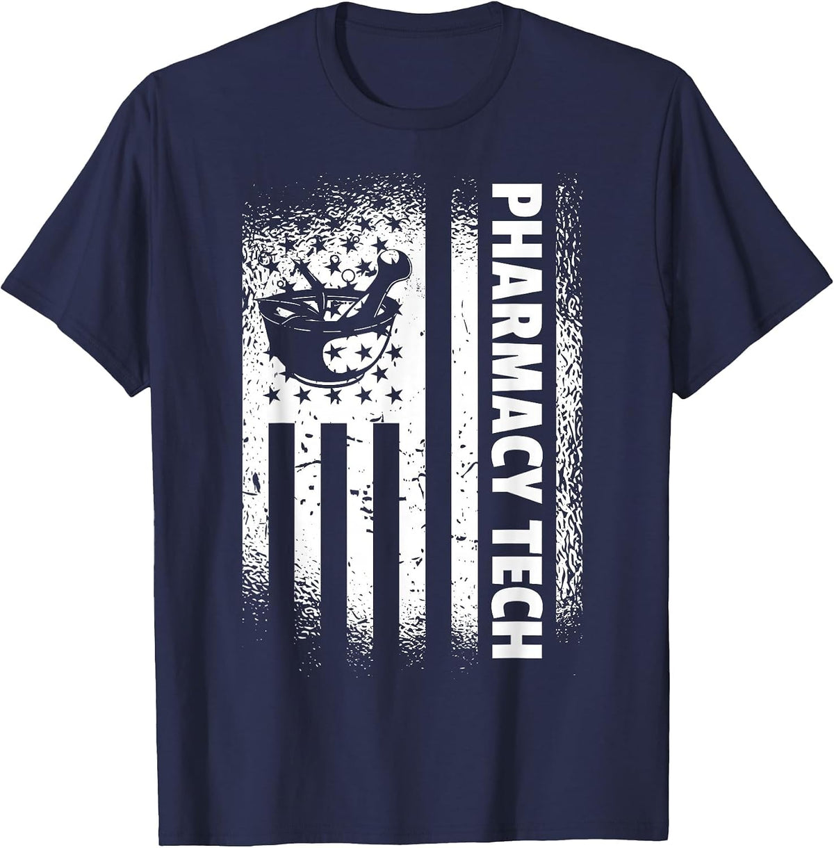 Pharmacy Technician American Flag Cute Pharmacy Technician T-Shirt - Navy Blue