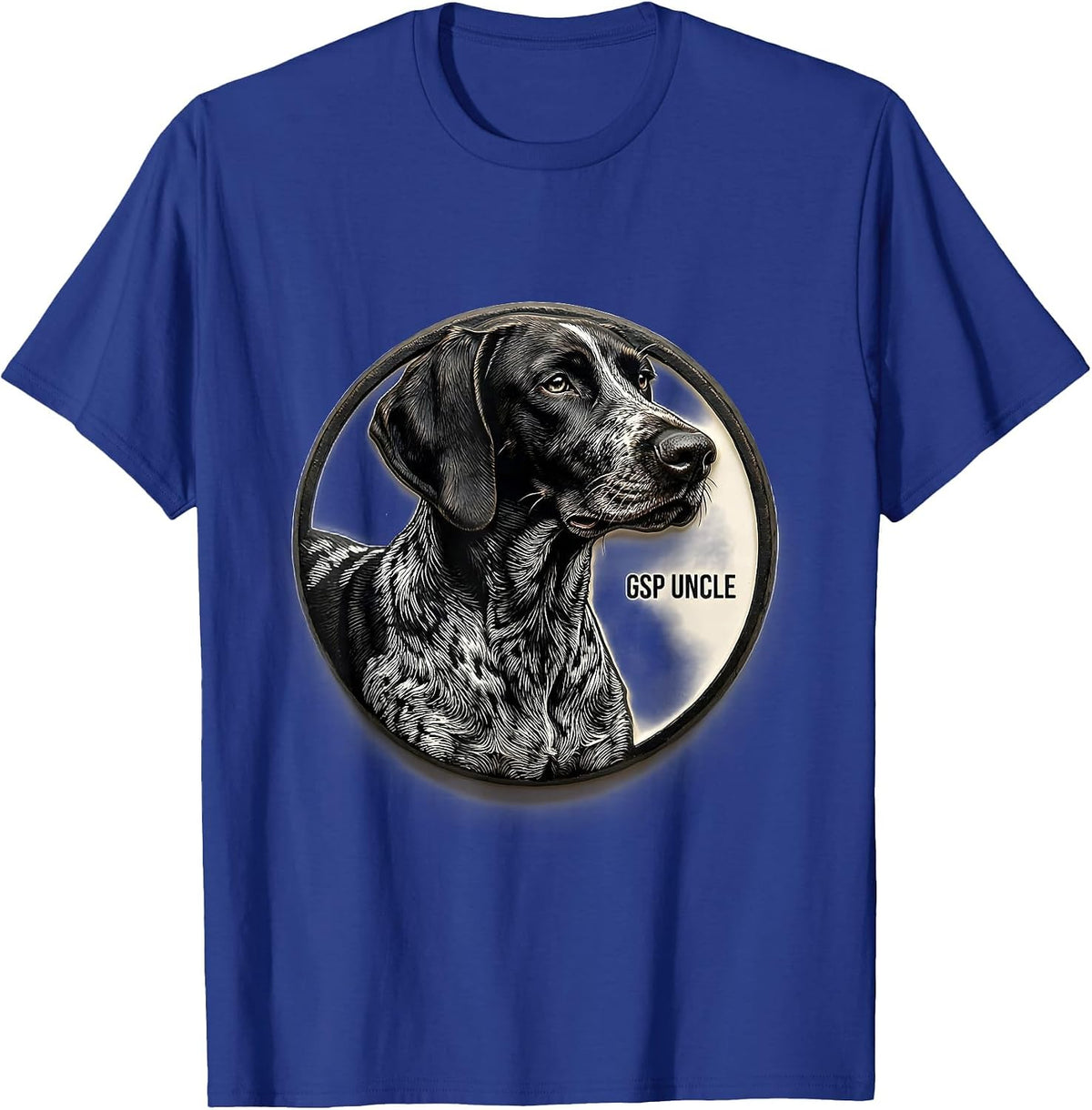 Men's GSP Uncle Vintage German Shorthaired Pointer Dog Lover T-Shirt - Royal Blue