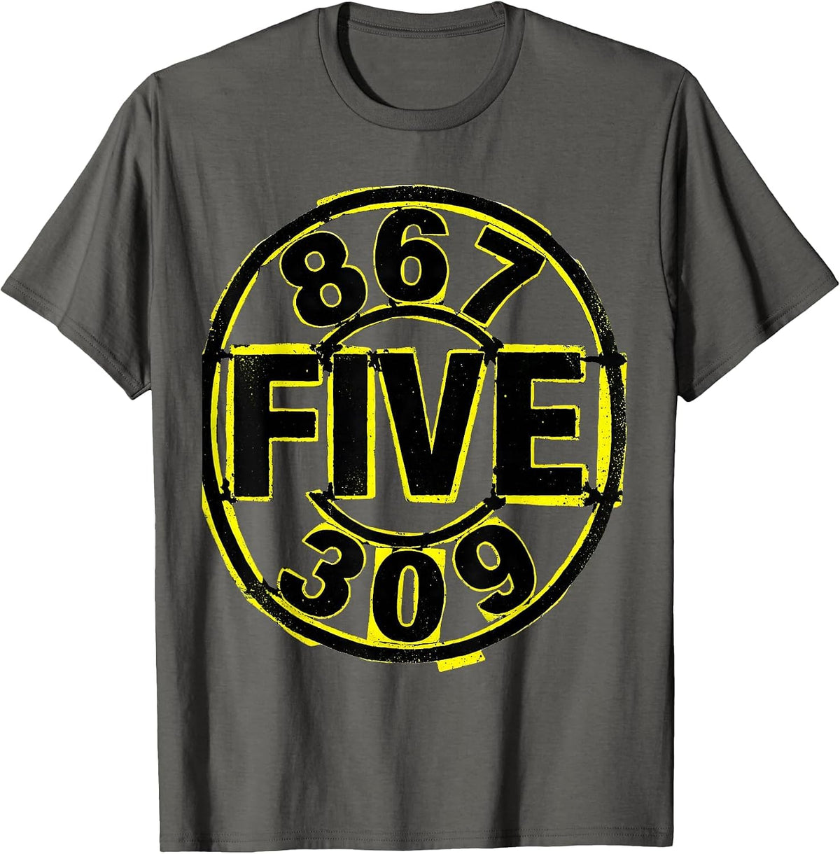 867 FIVE 309 Funny 80s Nostalgia Gen X Gift T-Shirt - Asphalt Grey