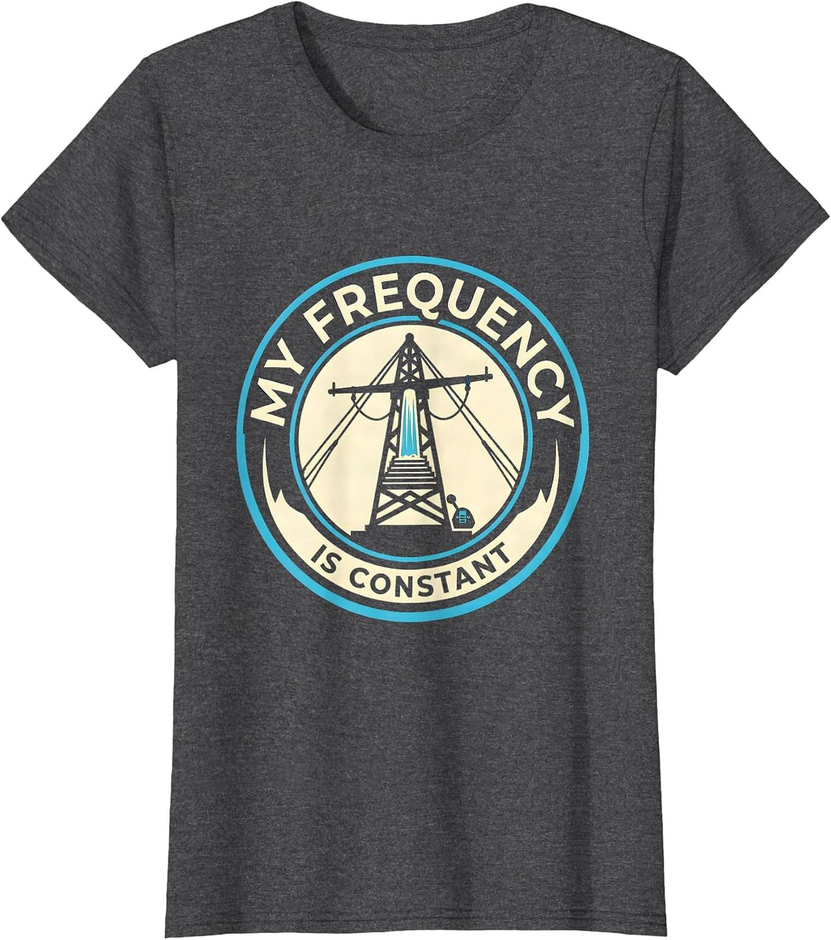 Women's My Frequency Is Constant Funny Ham Radio Operator Hobbyist T-Shirt - Dark Heather Grey