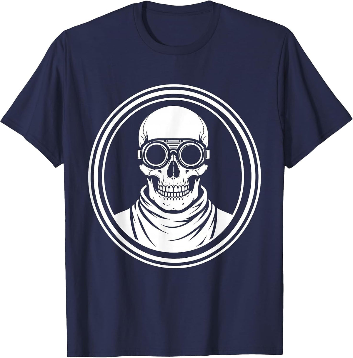 Men's Radiology Skull Lead Apron Protective Goggles T-Shirt - Navy Blue