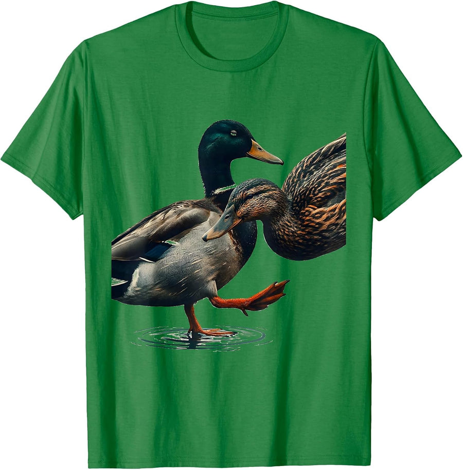 Men's Mallard Duck Editorial Conceptual Hunting Humor Gift T-Shirt - Kelly Green