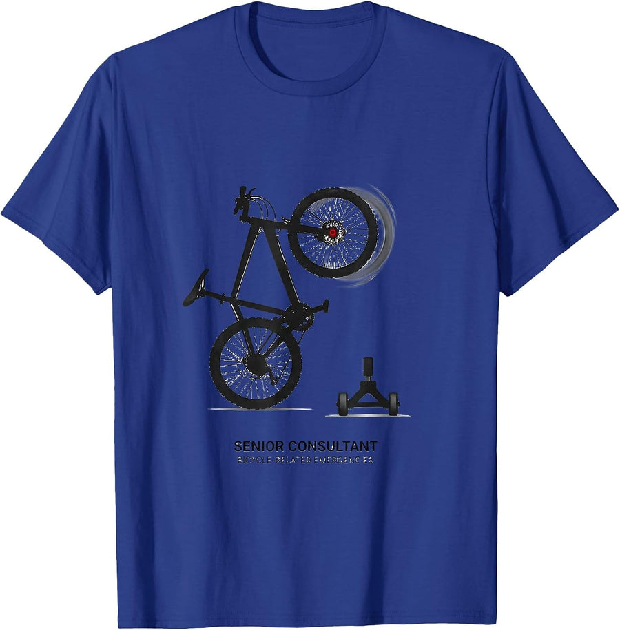 Senior Consultant, Bicycle-Related Emergencies Funny EMT T-Shirt - Royal Blue