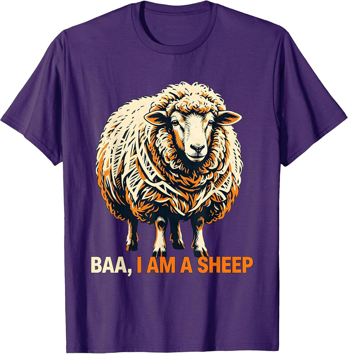 Men's Baa I Am A Sheep Funny Sheep Halloween Costume Party T-Shirt - Purple