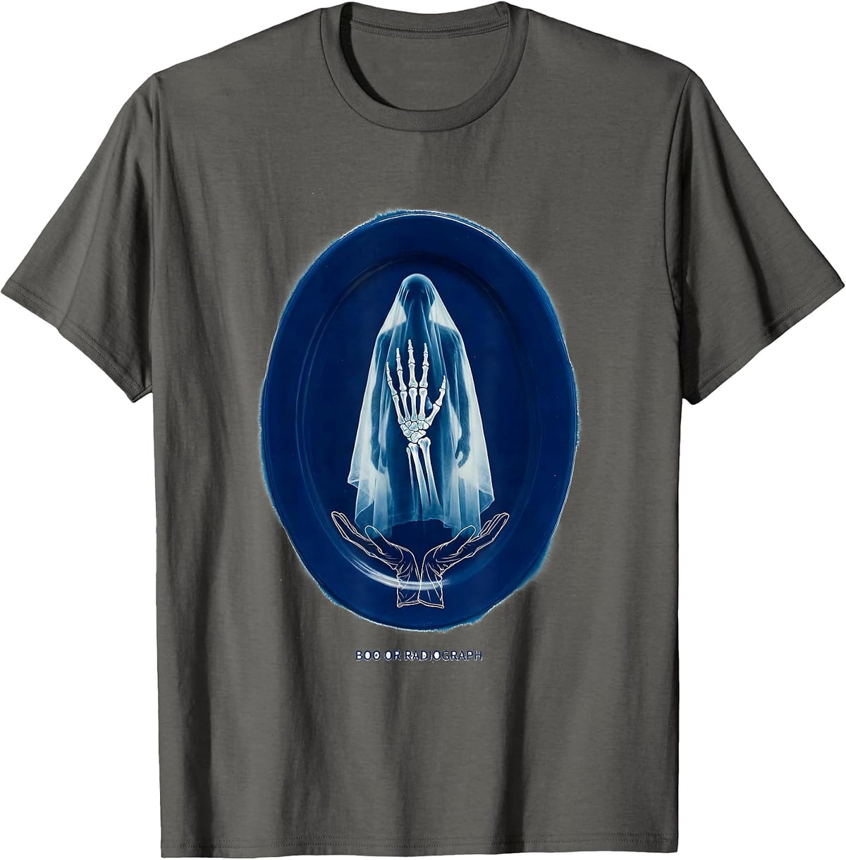 Men's Boo Or Radiograph Cyanotype Radiology Tech Ghost Halloween T-Shirt - Asphalt Grey