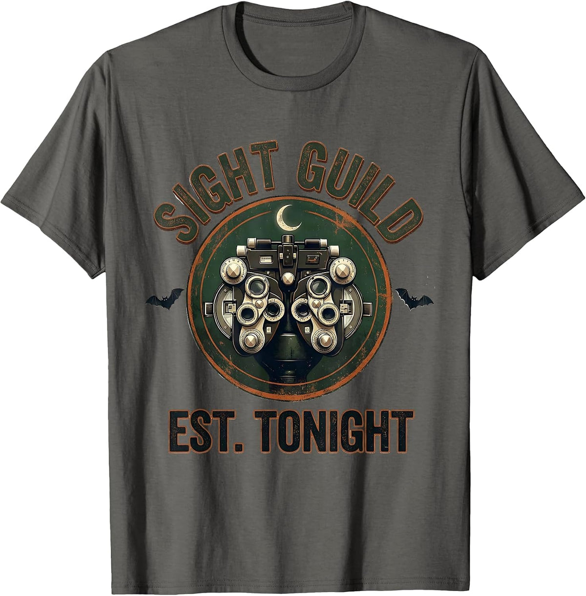 Sight Guild, Est. Tonight Vintage Halloween Optometrist Eye T-Shirt - Asphalt Grey