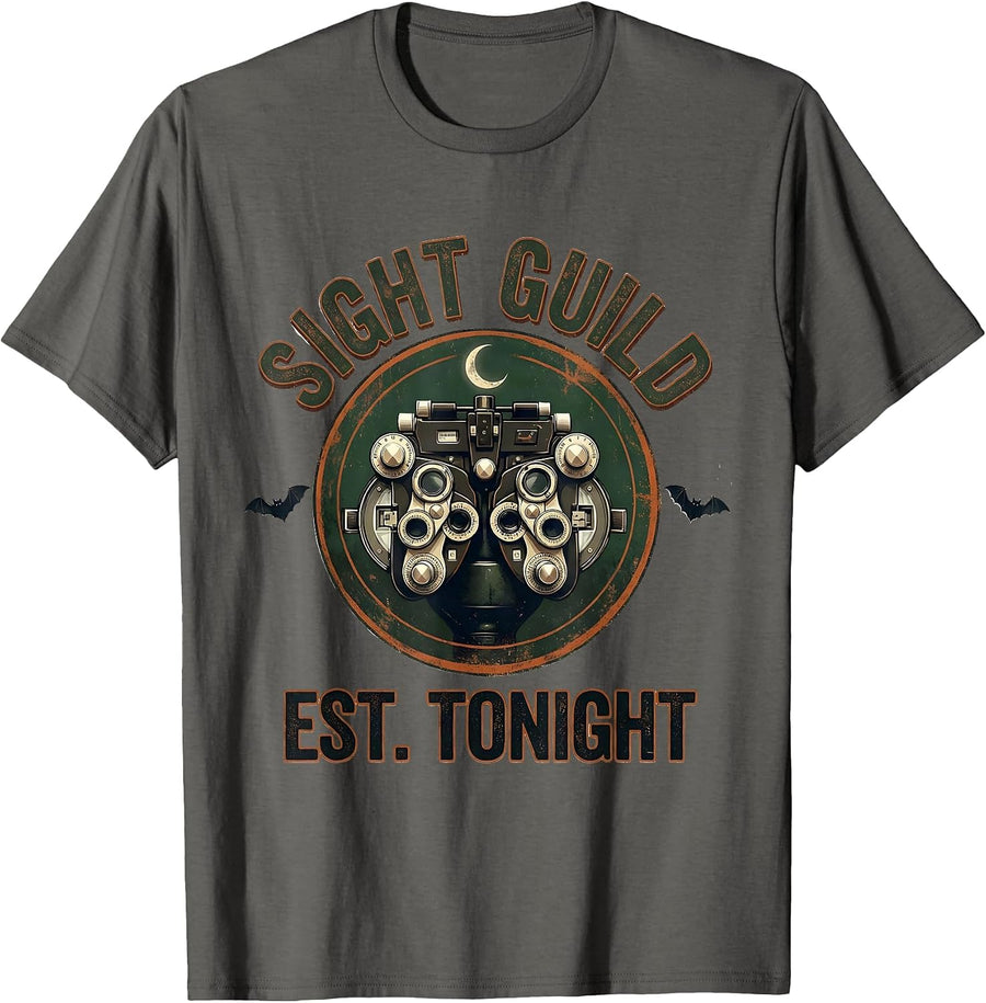 Sight Guild, Est. Tonight Vintage Halloween Optometrist Eye T-Shirt - Asphalt Grey
