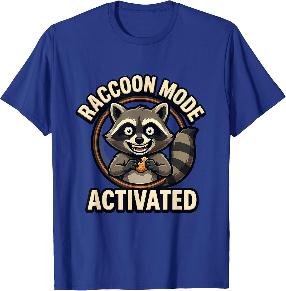 Men's Raccoon Mode Activated Snacks Lover Design T-Shirt - Royal Blue
