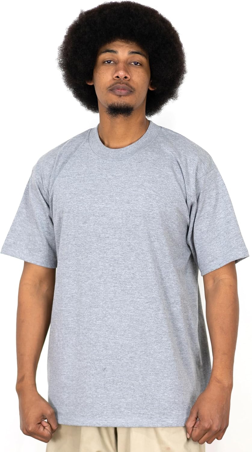 FB County Heavy Hard T-Shirt, Thick Cotton, Crew Neck - Heather Grey