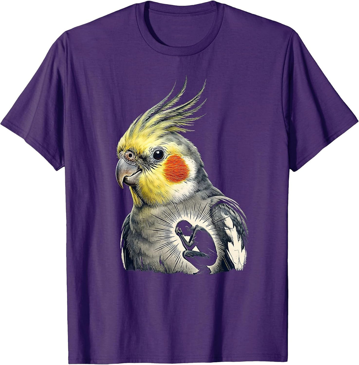 Cockatiel Head Hurt Pet Owner Deadpan Humor T-Shirt - Purple