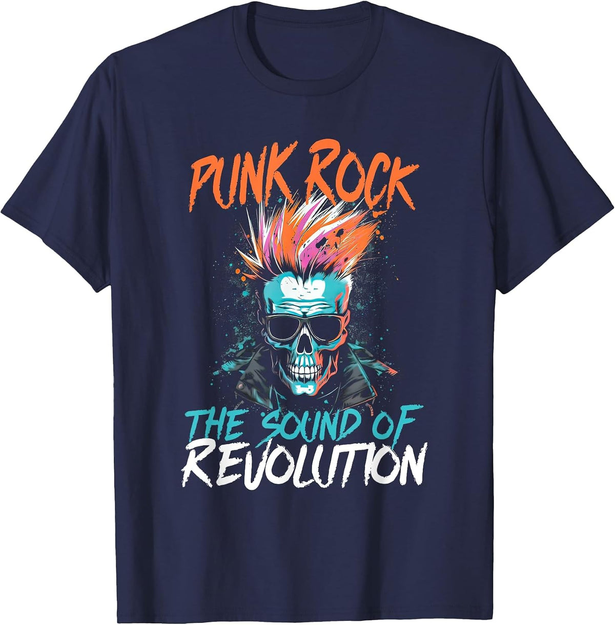 Band Rock The Sound of Revolution Alternative Emo Punk T-Shirt - Navy Blue