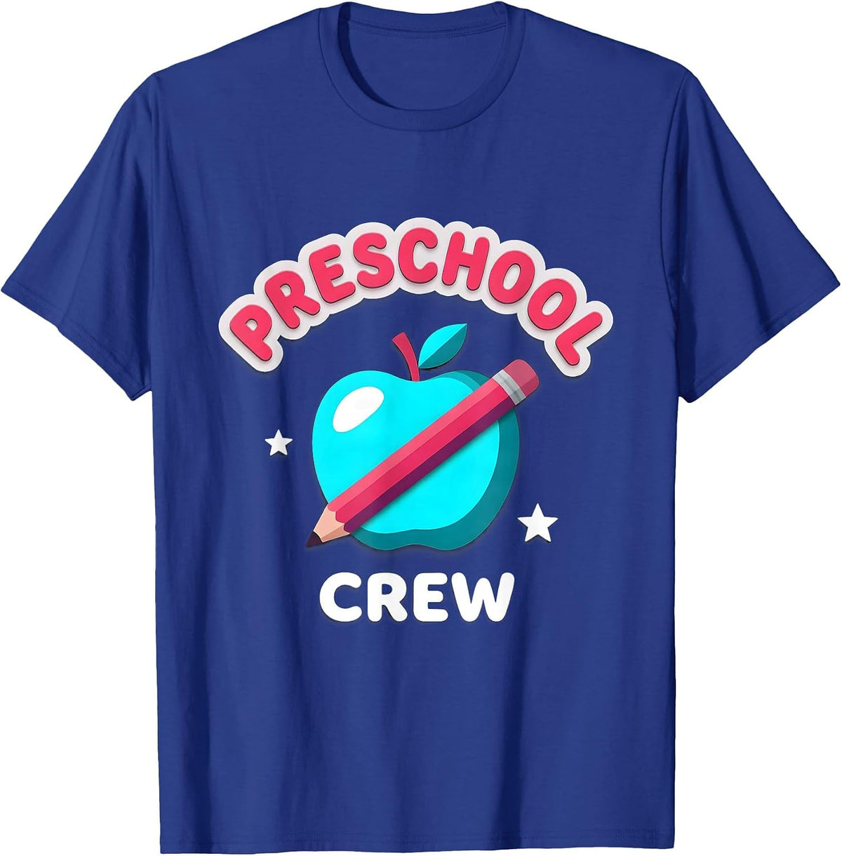 Men's Preschool Crew Funny Teacher Gift Back To School T-Shirt - Royal Blue