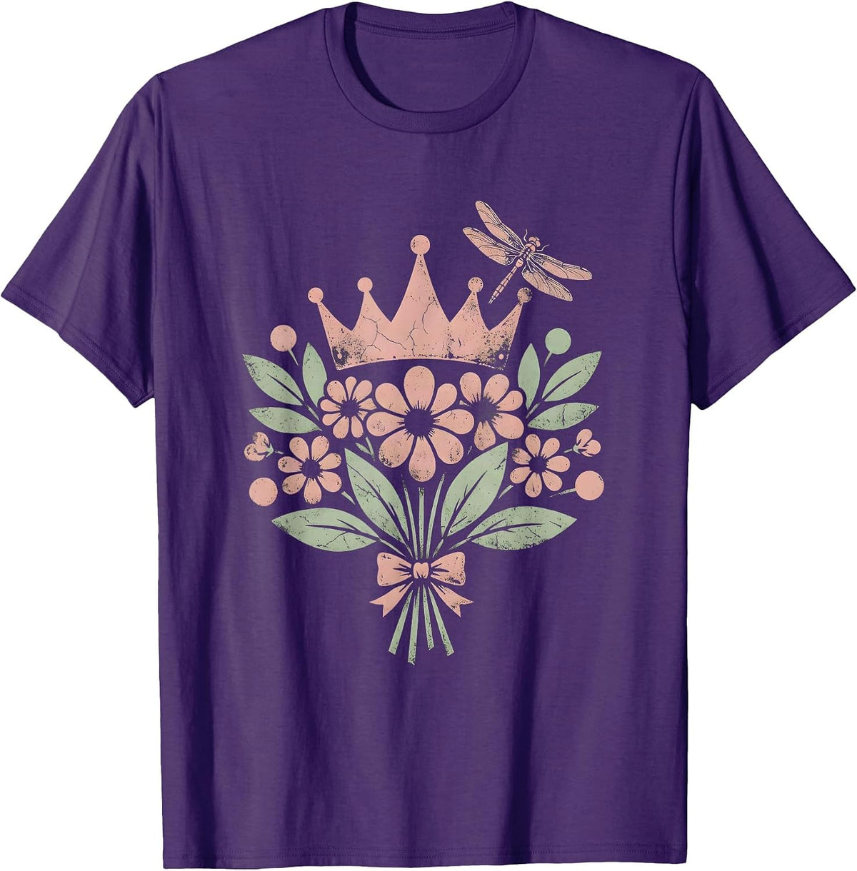 Gigi Tiara Wildflower Crown Illustration T-Shirt - Purple