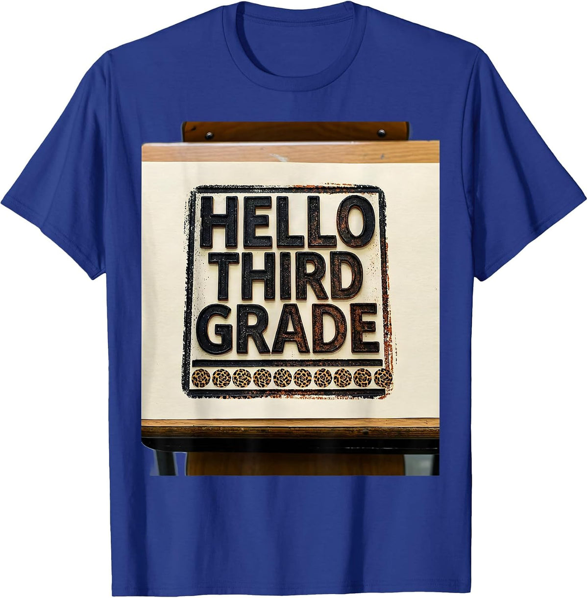 Hello Third Grade Leopard Teacher Back To School Girls T-Shirt - Royal Blue