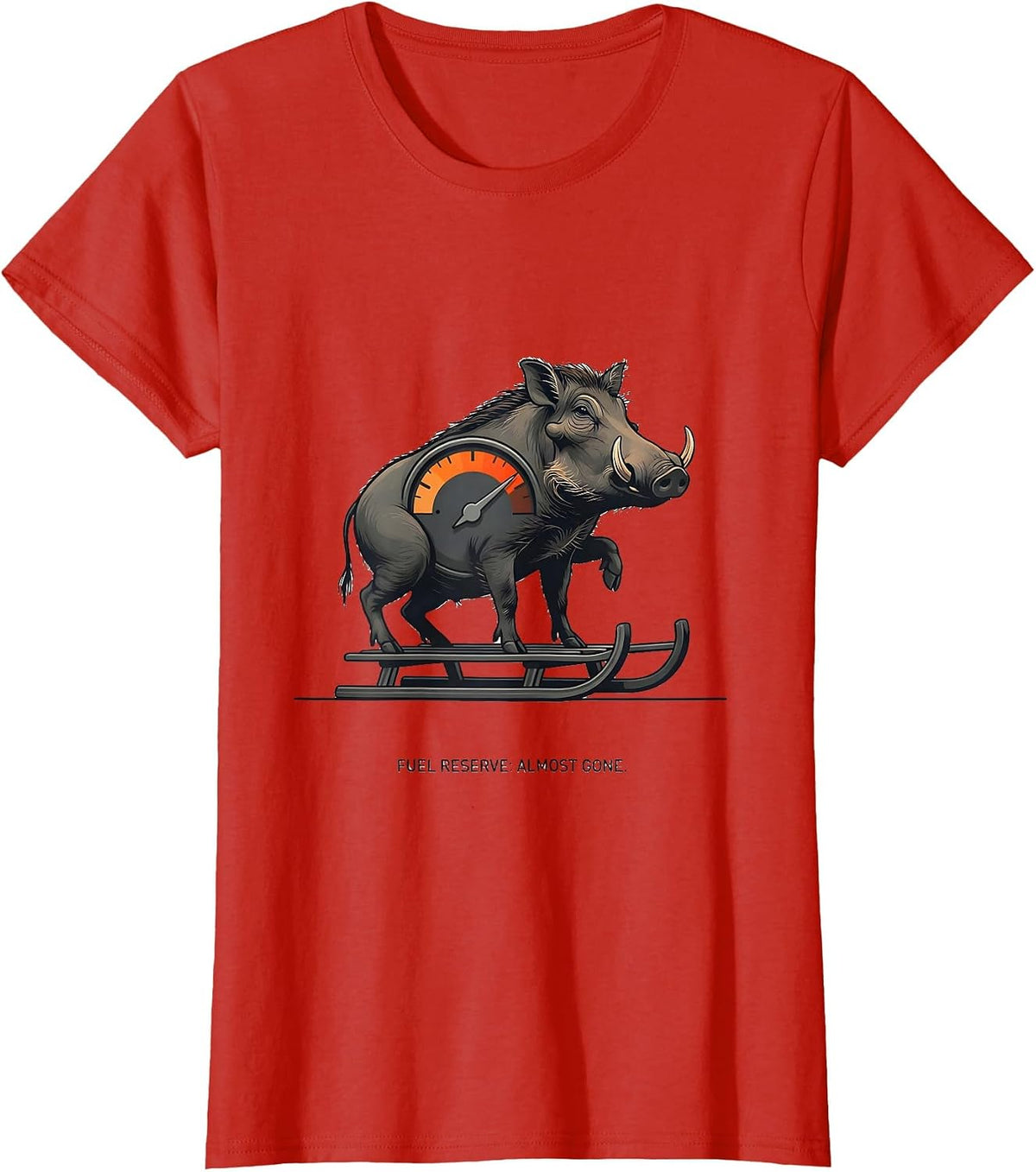 Fuel Reserve Almost Gone Funny Gym Workout Weightlifting T-Shirt - Red