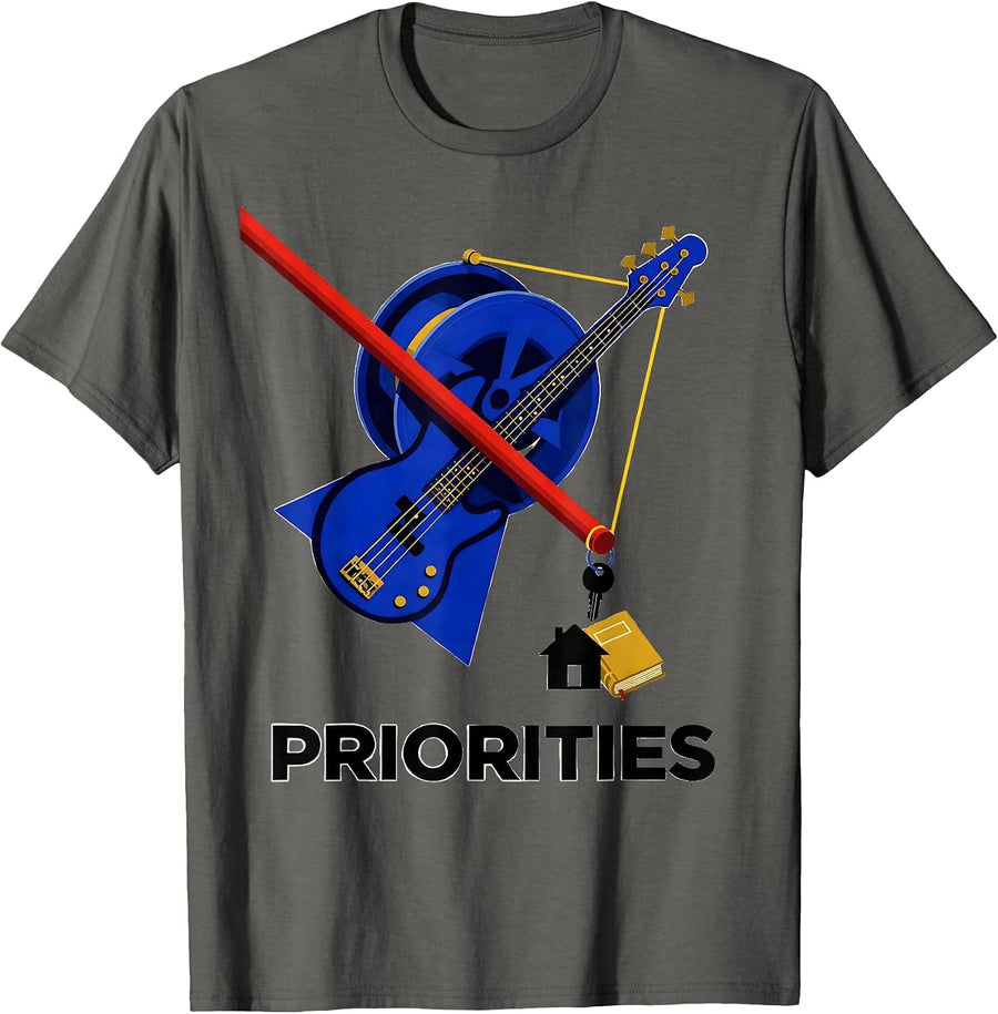 Geometric Bass Funny Fishing Gift for Anglers T-Shirt - Asphalt Grey