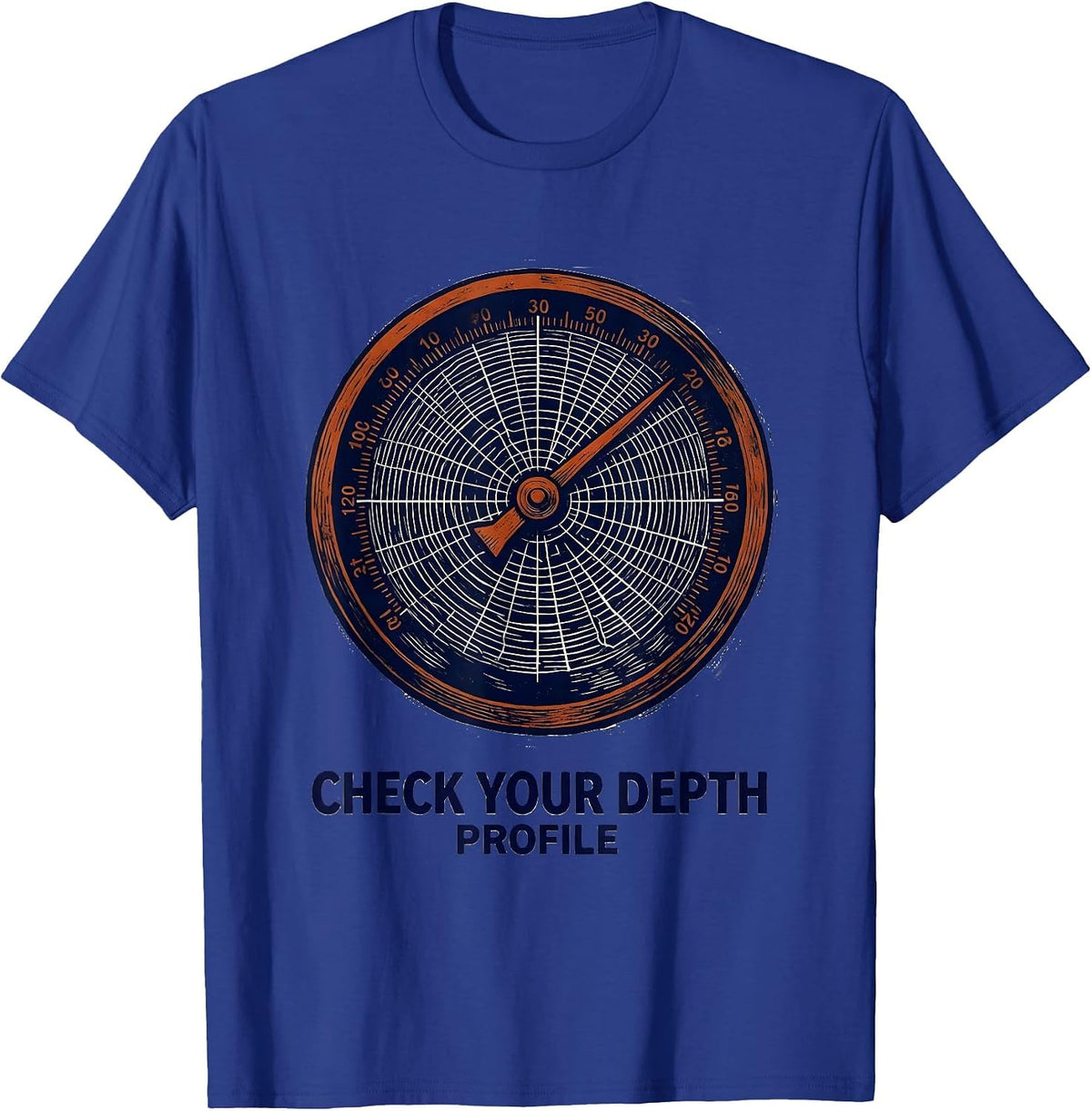 Check Your Depth Profile Vintage Scuba Diving Diver Gift T-Shirt - Royal Blue