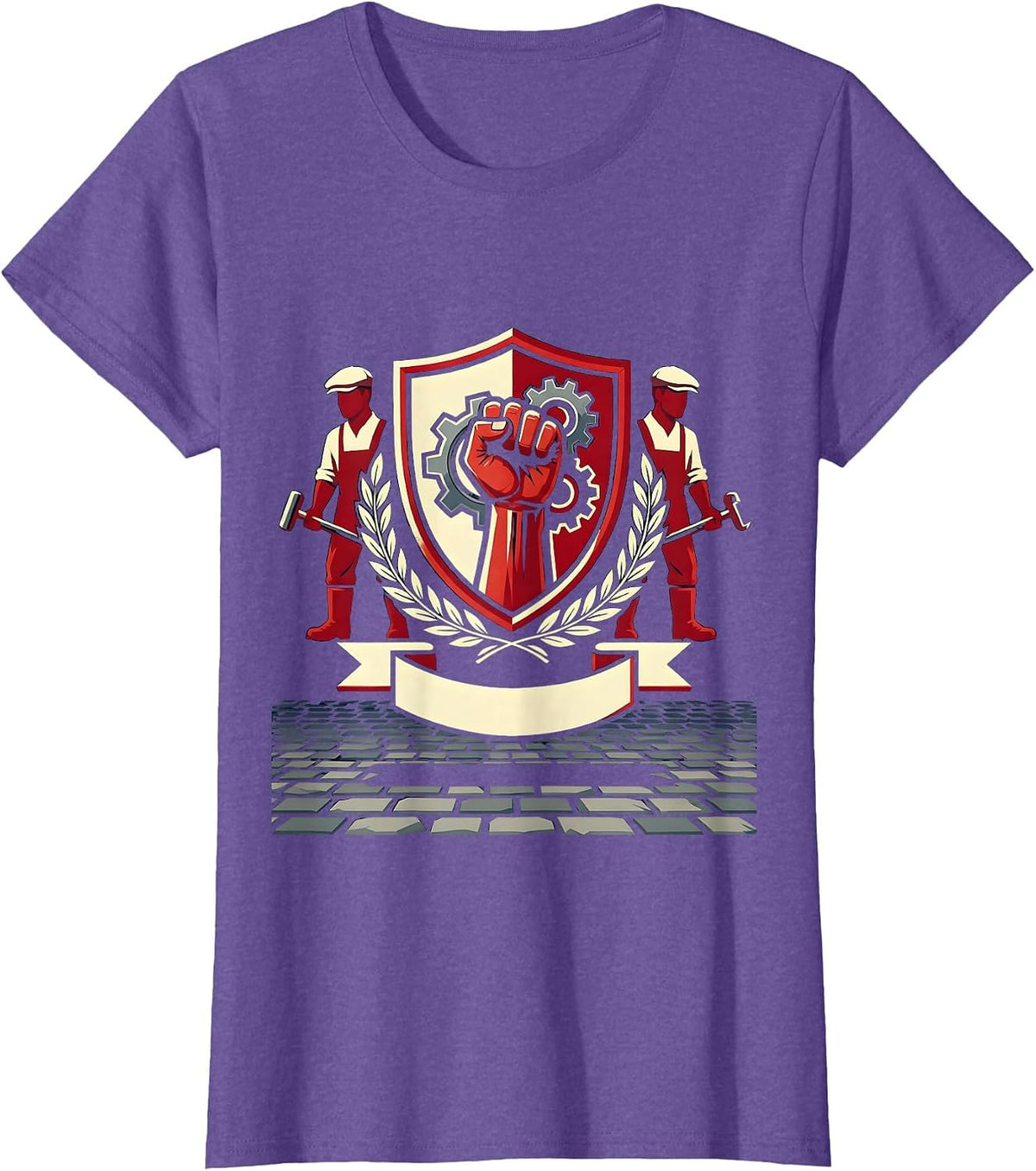 Labor Day Union Workers Historical March Graphic T-Shirt - Purple Heather