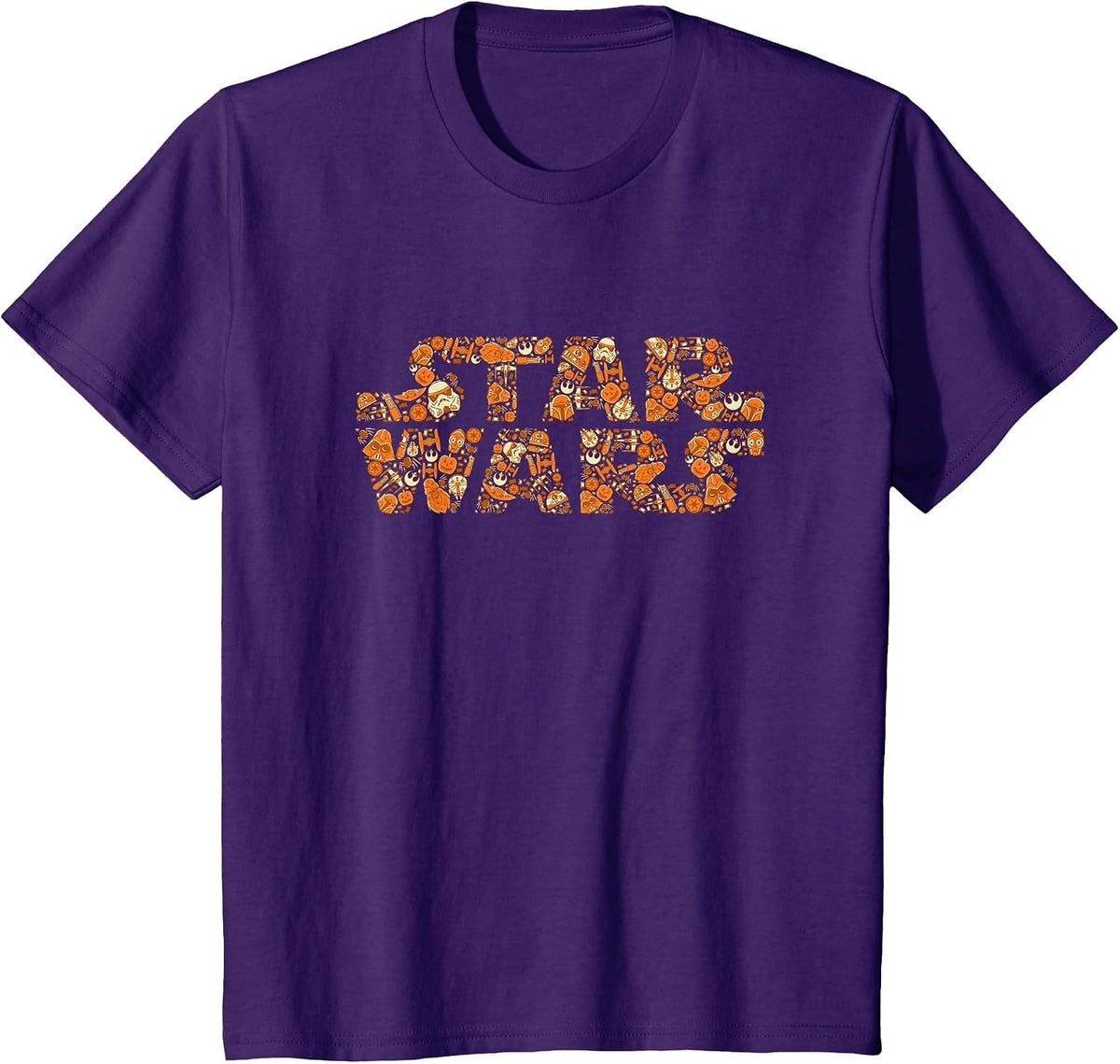 Star Wars Pumpkins in the Galaxy Halloween Logo T-Shirt - Purple