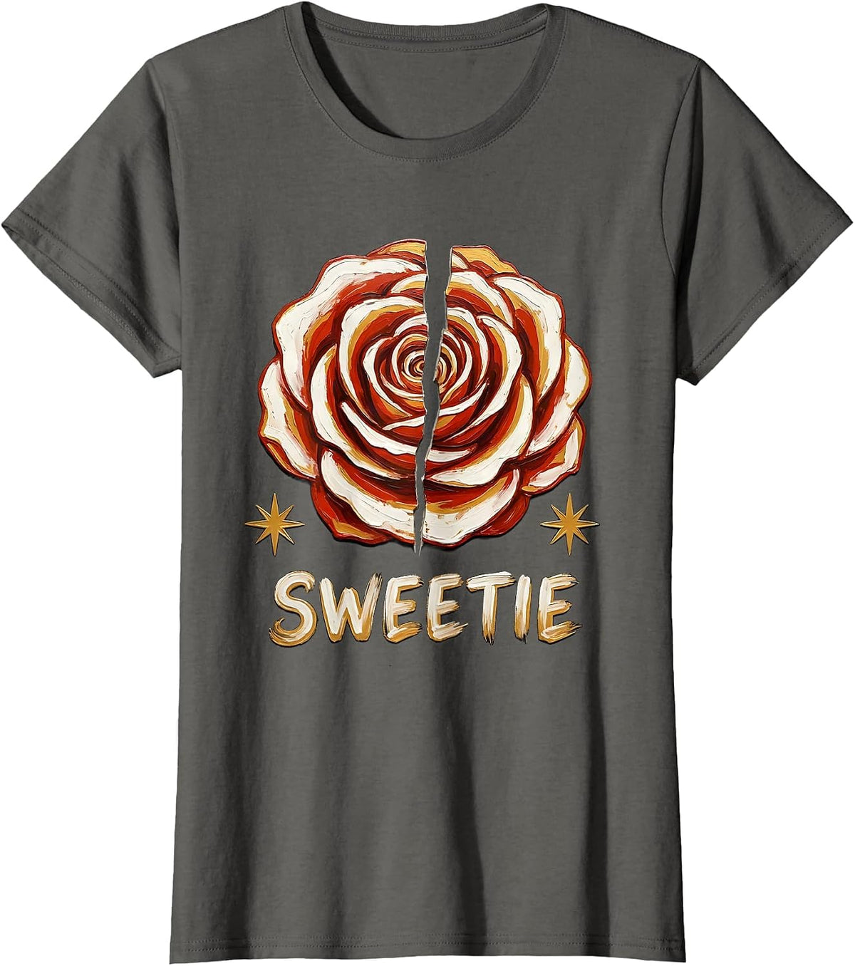 Women's SWEETlE Sign Painter Showcard Graphic Tee Matching Pair T-Shirt - Asphalt Grey