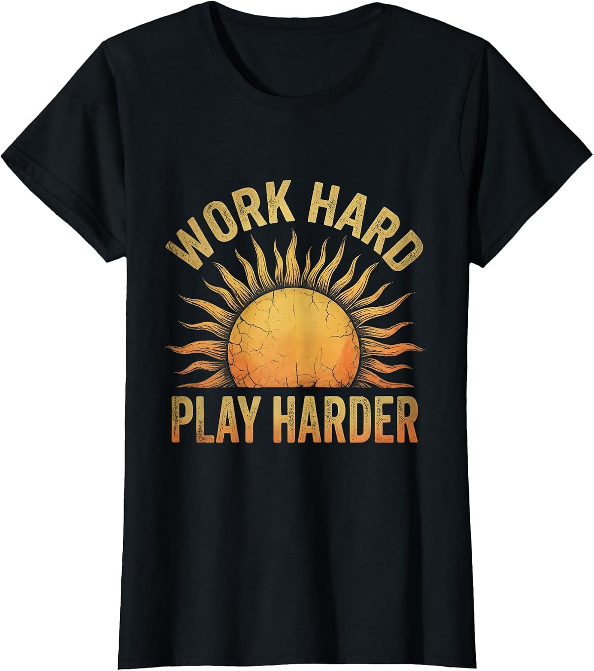 Work Hard Play Harder Labor Day Graphic Design T-Shirt - Black