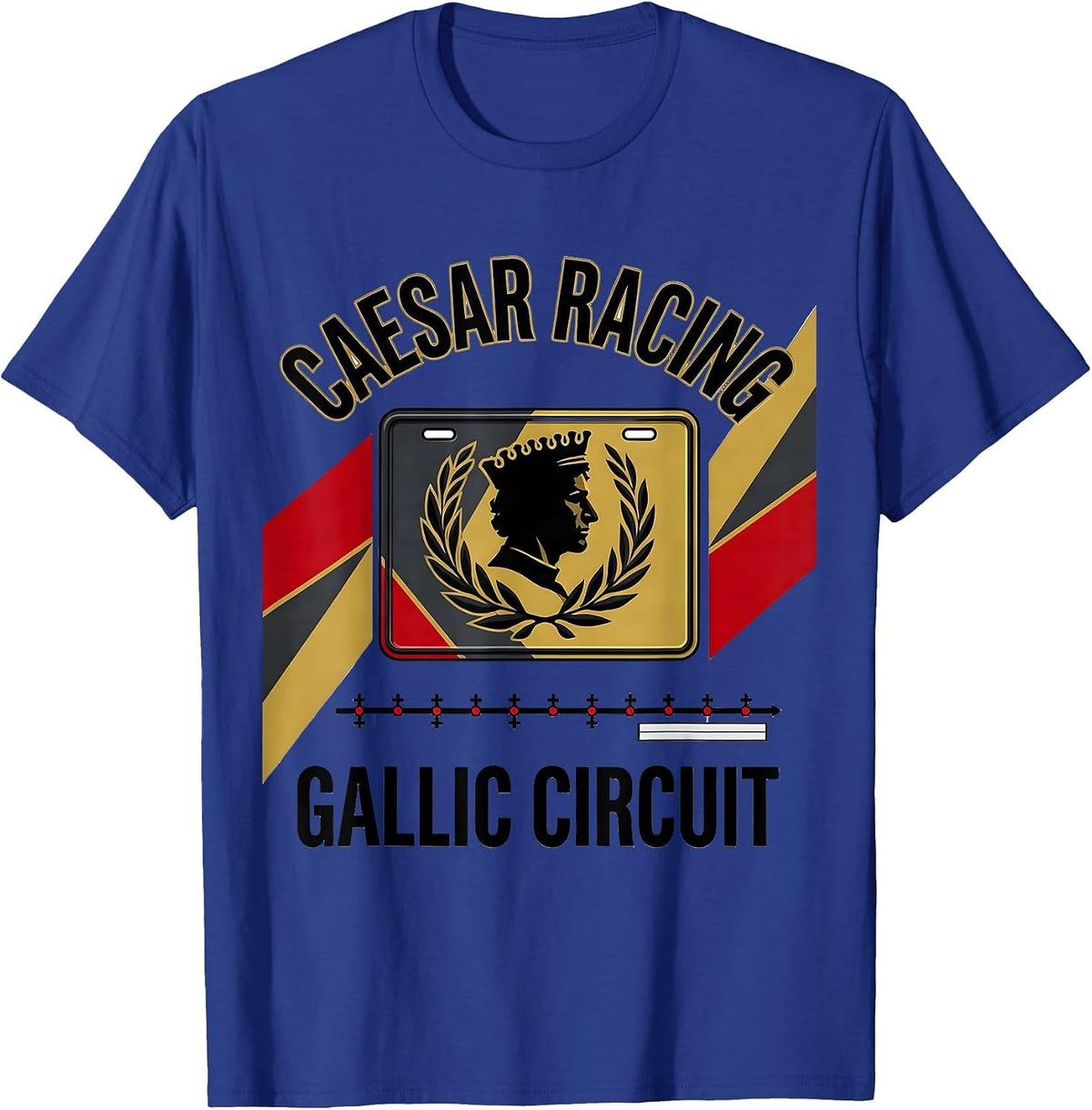 Caesar Racing Gallic Circuit Racing Livery History Teacher T-Shirt - Royal Blue