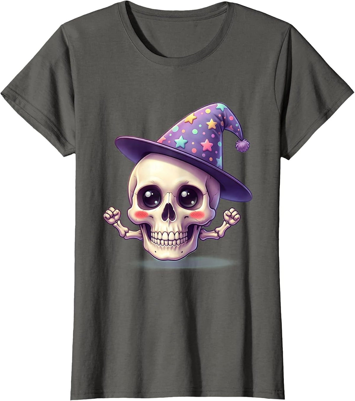 Women's Proud Dunce Skull Funny Gothic Humor Graphic T-Shirt - Asphalt Grey
