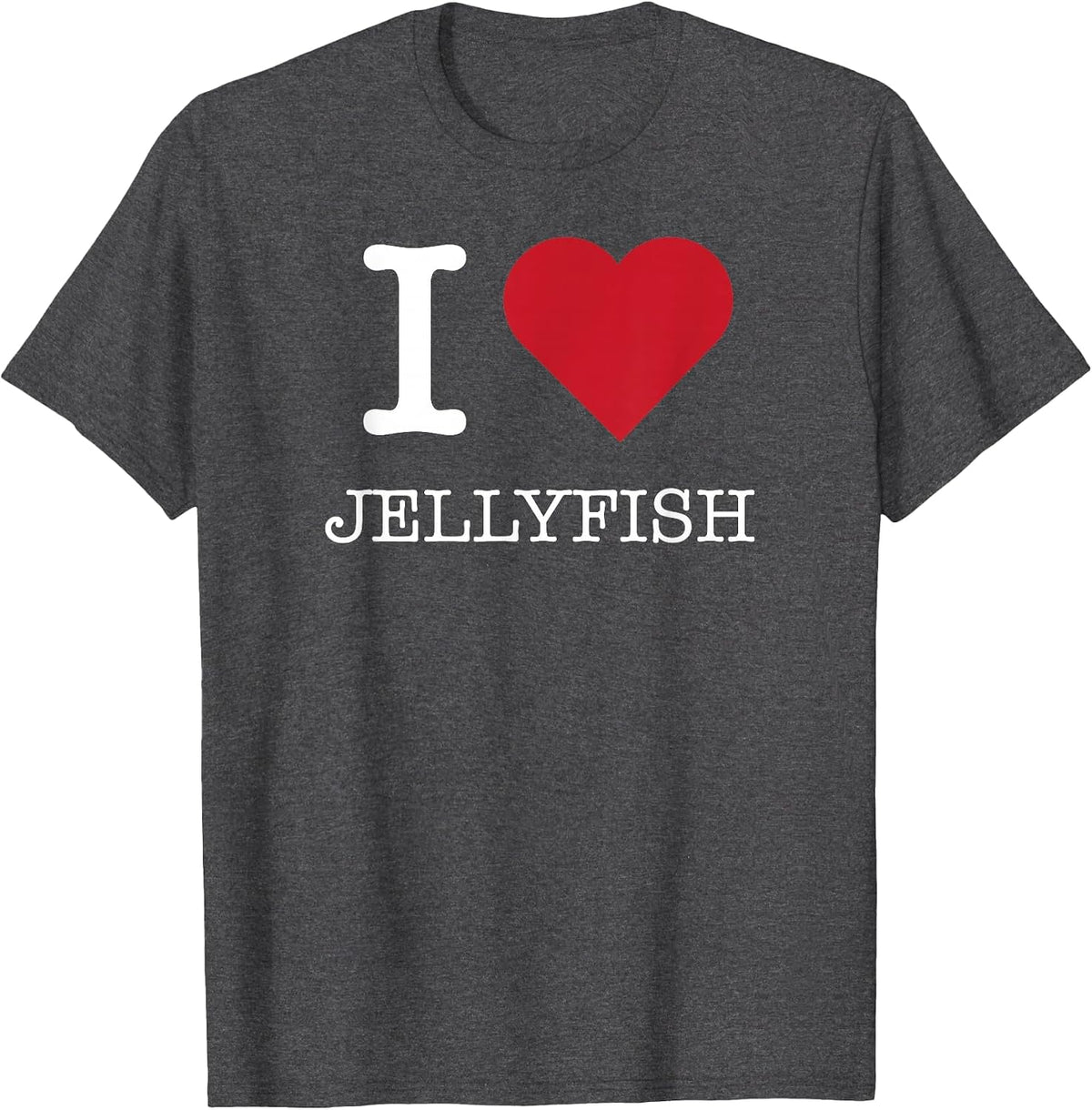 I Heart Jellyfish, I Love Jellyfish T-Shirt - Dark Heather Grey