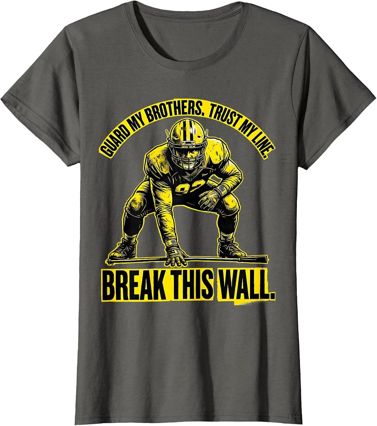 Women's Guard My Brothers Trust My Line Break This Wall Lineman T-Shirt - Asphalt Grey