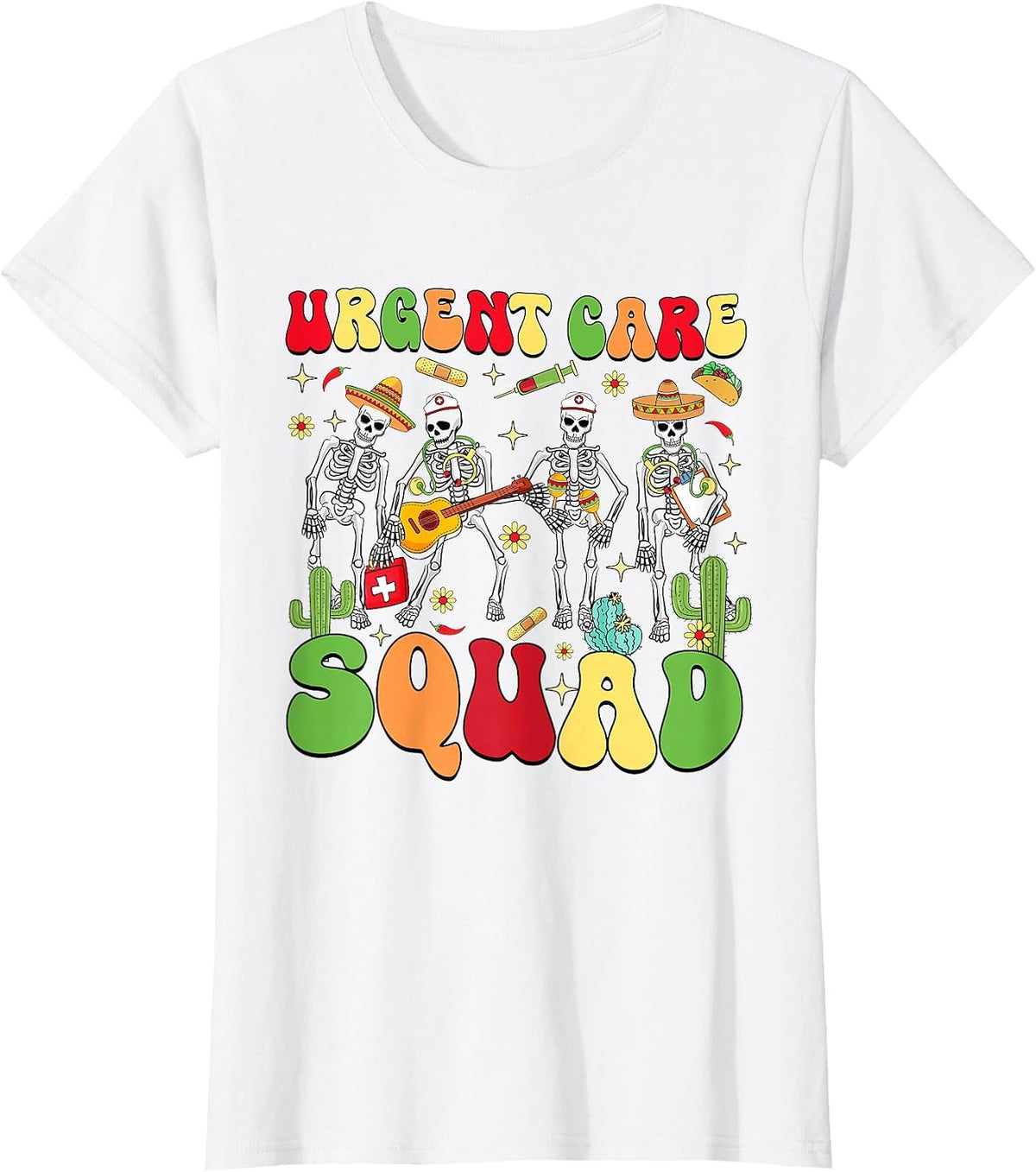 Urgent Care Squad Cinco De Mayo RN Nurse Registered NP T-Shirt - White