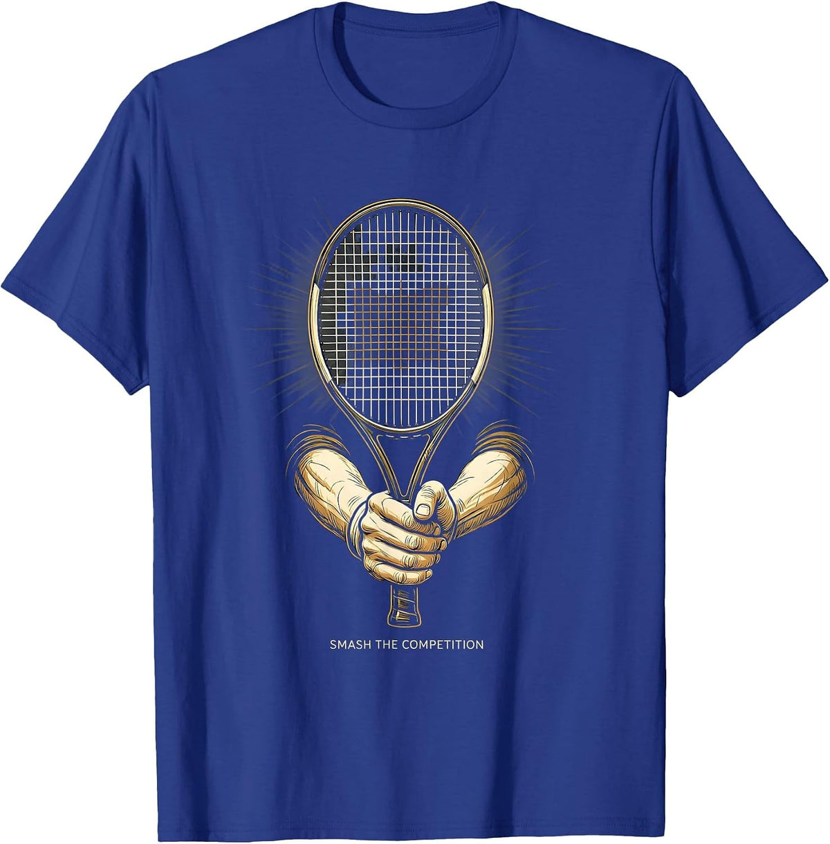 Smash the Competition Tennis Graphic Design T-Shirt - Royal Blue