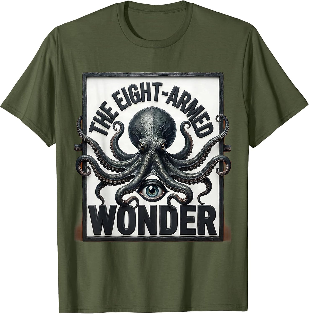 The Eight-Armed Wonder Octopus Lover Sea Creature T-Shirt - Olive Green