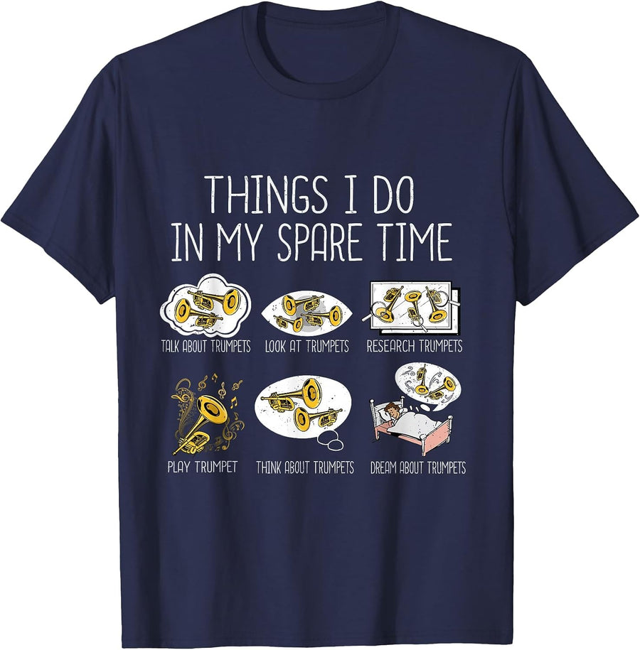 Funny Trumpet Player Jazz Music Lover Men Trumpet T-Shirt - Navy Blue