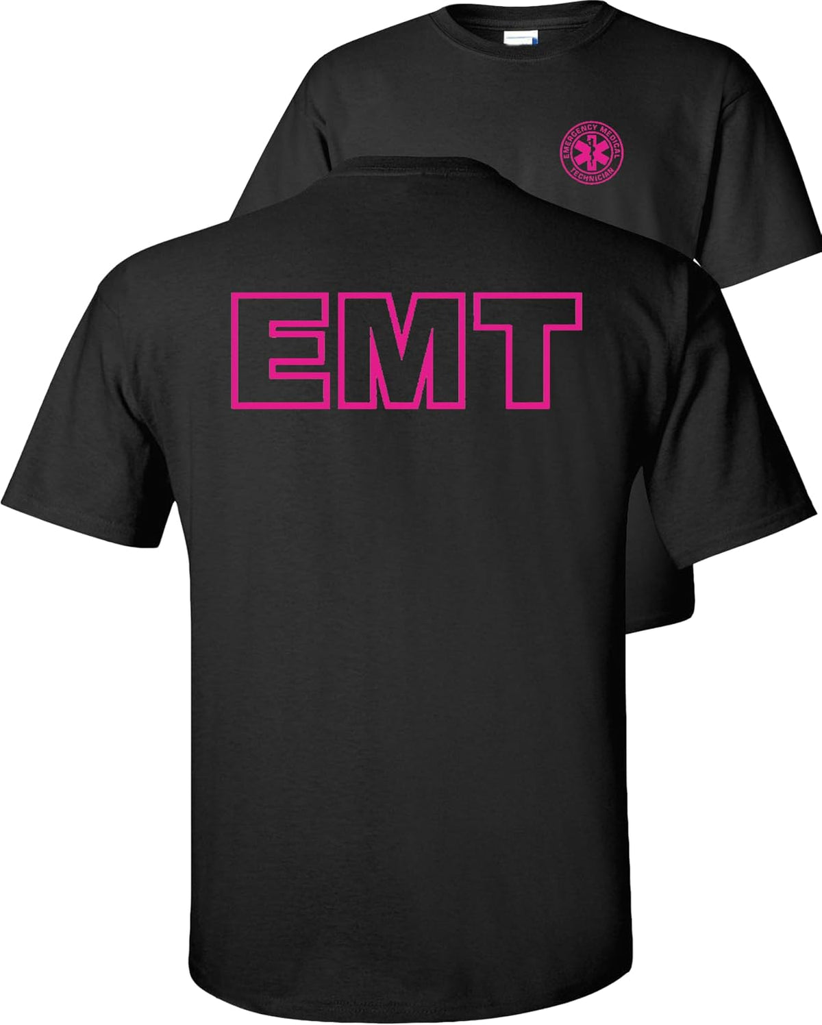 FAIR GAME EMT T-Shirt Emergency Medical Technician-Pink Design-Black-S - As Pictured