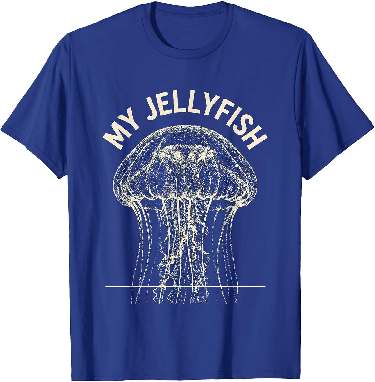 My Jellyfish Naturalist Specimen Ocean Animal Lover Artwork T-Shirt - Royal Blue