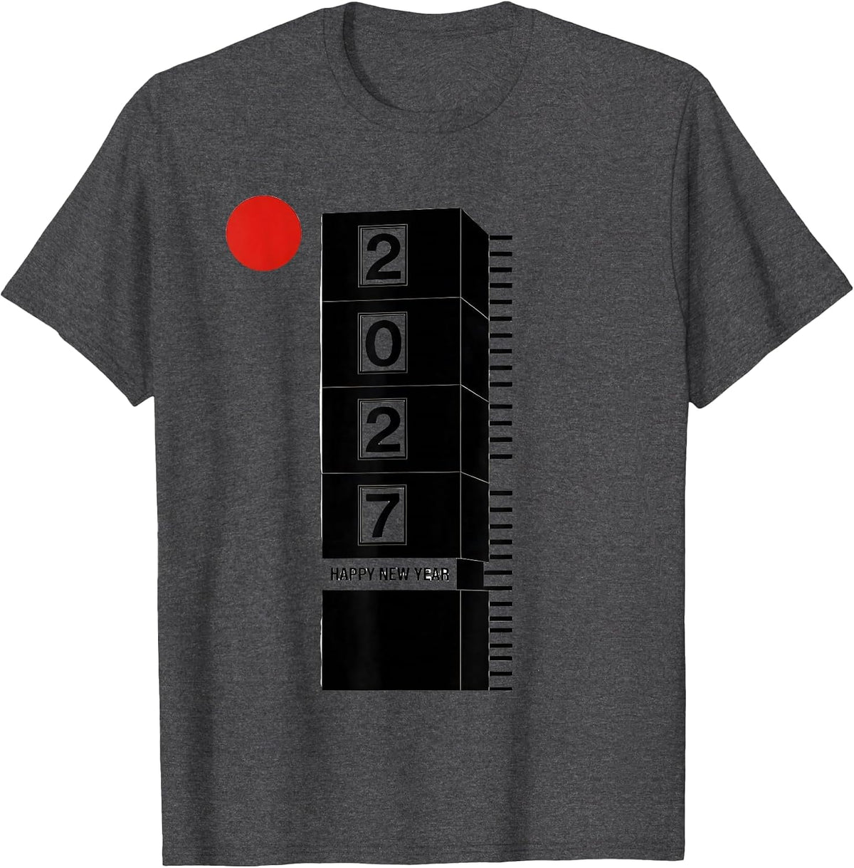 Men's Happy New Year 2027 Swiss International Family Party T-Shirt - Dark Heather Grey