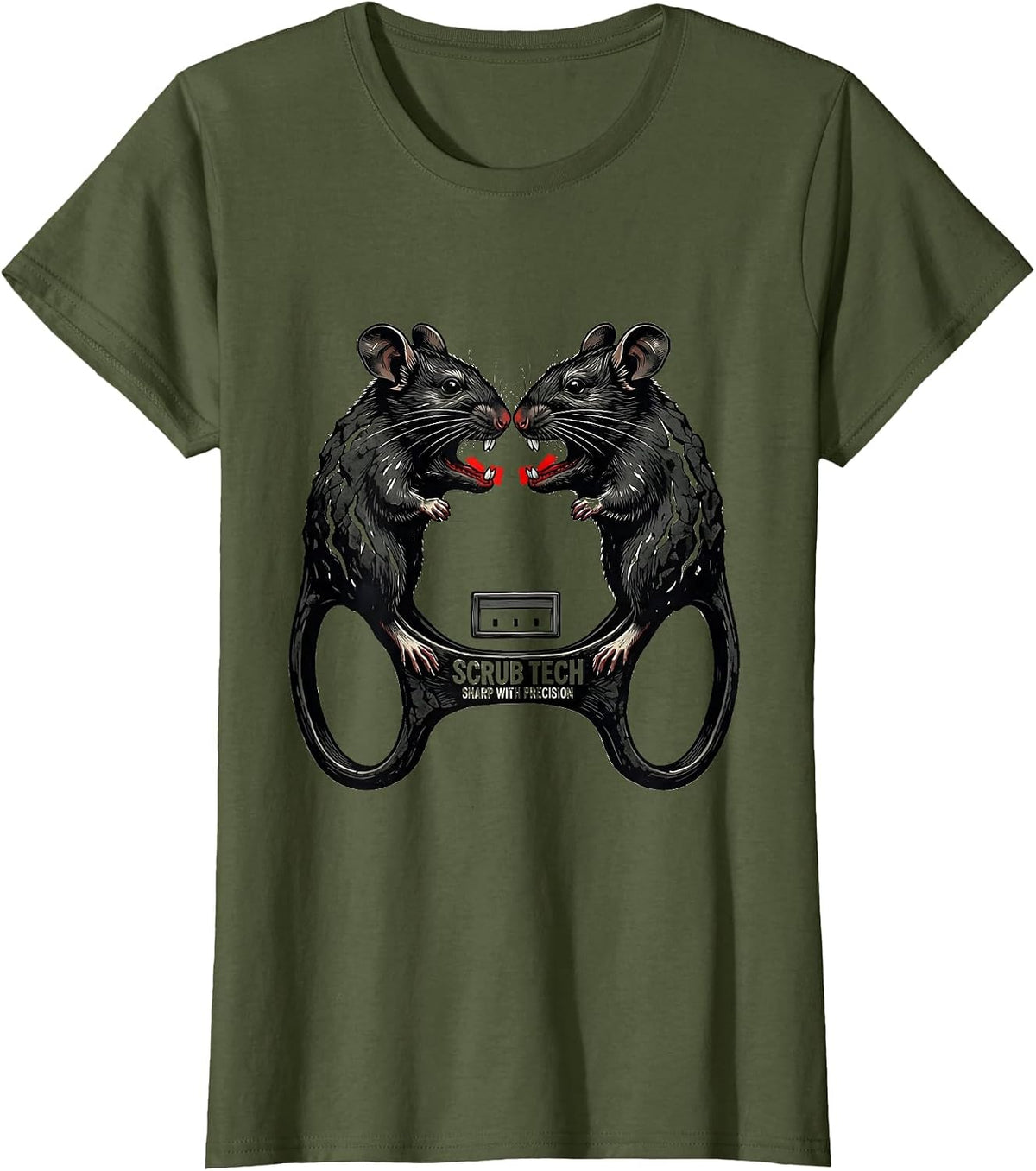 Women's Scrub Tech Sharp With Precision Surgical Technologist T-Shirt - Olive Green