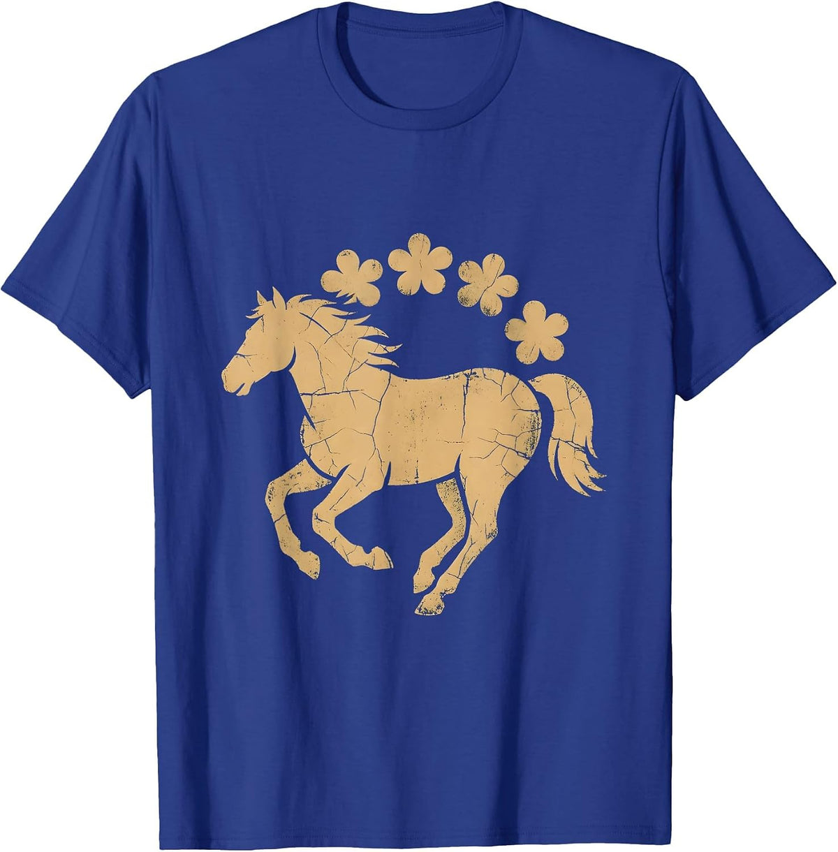 Lone Horse Galloping Canyon Dust Cowgirl T-Shirt - Royal Blue