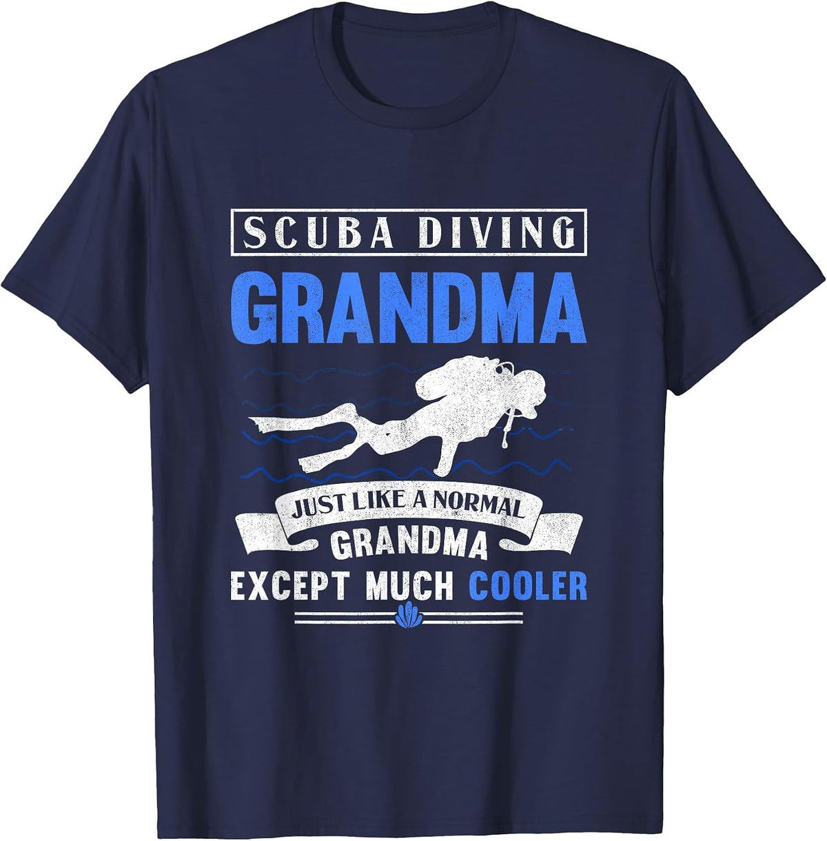 Scuba Diving Grandma Dive Grandmother Underwater Scuba Diver T-Shirt - Navy Blue