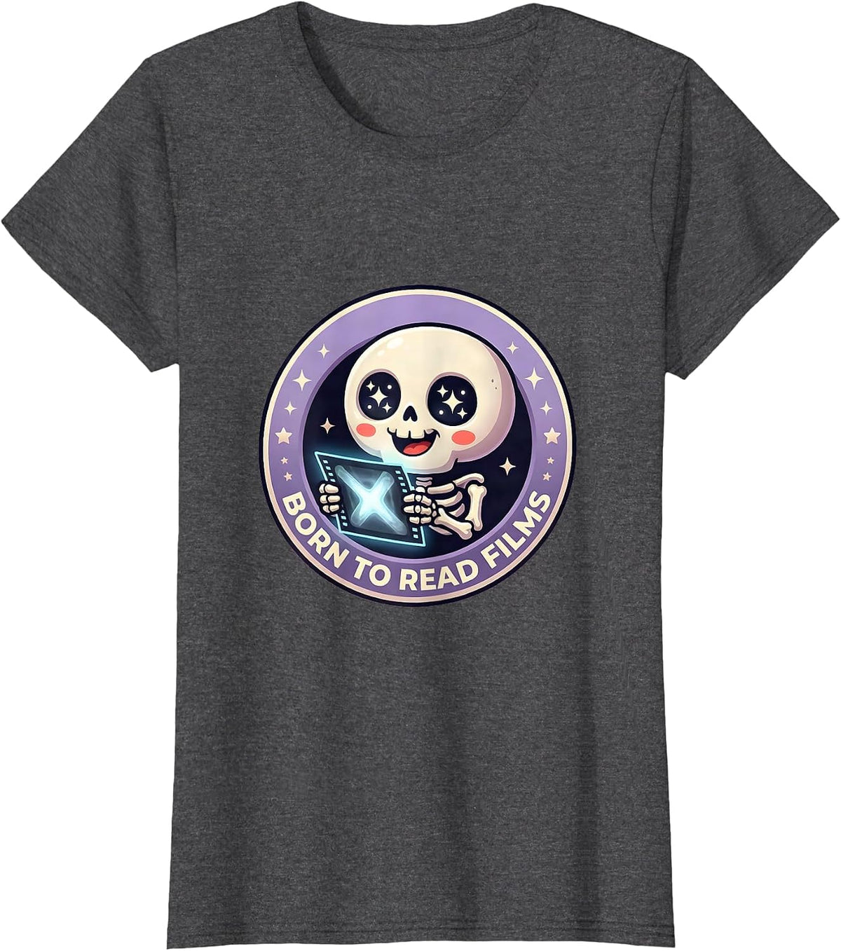Women's Born to Read Films Radiology Design T-Shirt - Dark Heather Grey