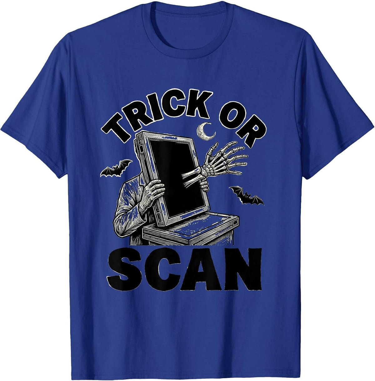 Men's Trick Or Scan Funny Radiologic Technologist Halloween Humor T-Shirt - Royal Blue