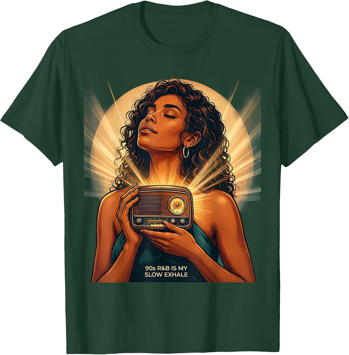 Men's 90s R&B Is My Slow Exhale Nostalgic Retro Music Fan T-Shirt - Dark Green